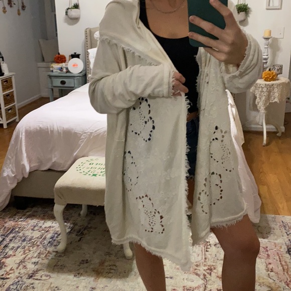 Free People Tops - Free People cream lace Cardigan